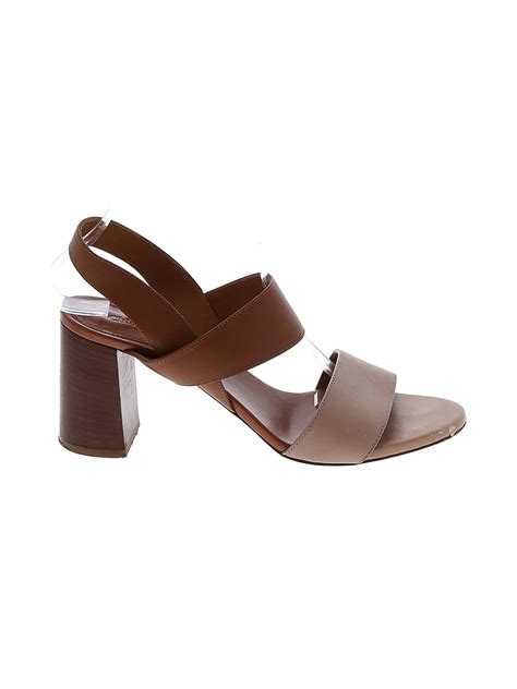 Chloé Solid Brown Mia Two-Tone Block Heel Sandals Size 38 (EU) - 79%