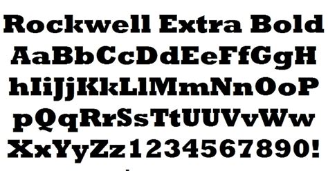 Font Alphabet Styles: Rockwell Extra Bold