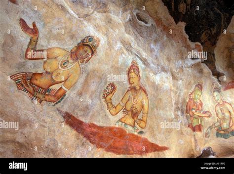 SRI LANKA: Sigiriya cave paintings Stock Photo - Alamy