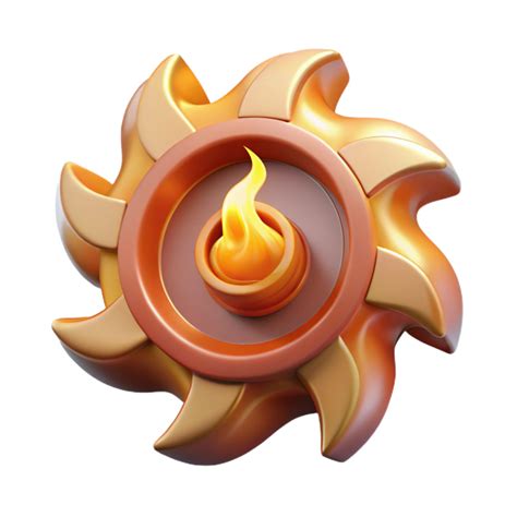 Sun Flame Icon 3D Render of a Burning Sun Symbol 54715605 PNG