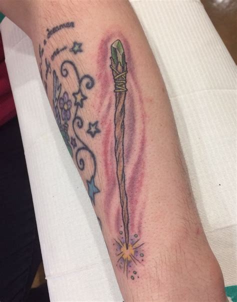 Magic wand tattoo made by Kris Smith. | Wand tattoo, Tattoo designs ...