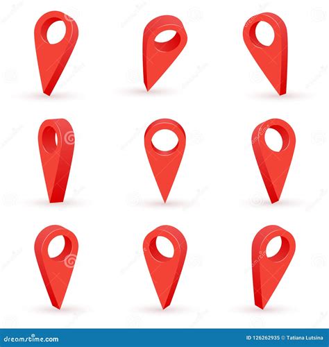 red map marker icon  vector realistic  pointer  map stock