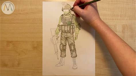 Как нарисовать солдата / Soldier drawing - YouTube