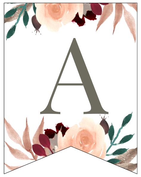 Fall Floral Alphabet Banner Letters Free Printable | Paper Trail Design