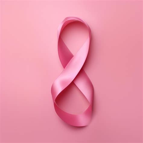 Premium Photo | A pink ribbon on a studio background pink october