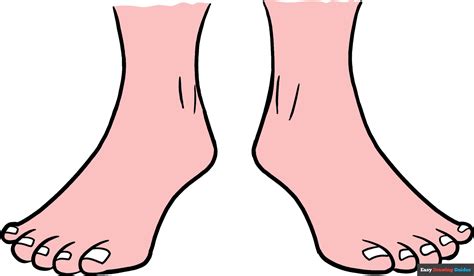 how to draw a foot easy