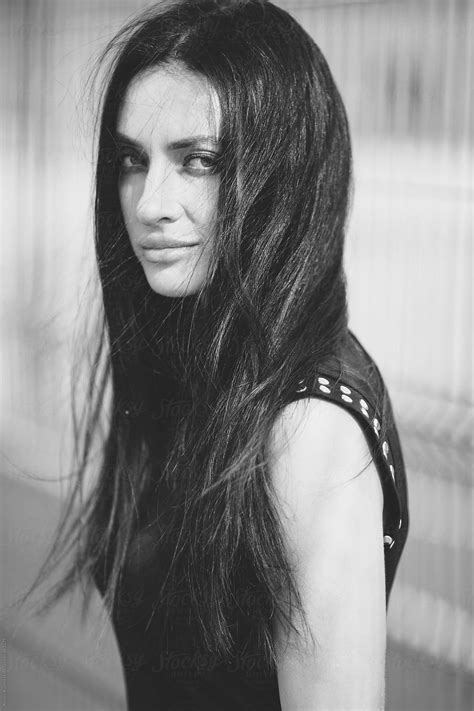 "Portrait Of A Real Young Woman On The Street With Natural Light" by