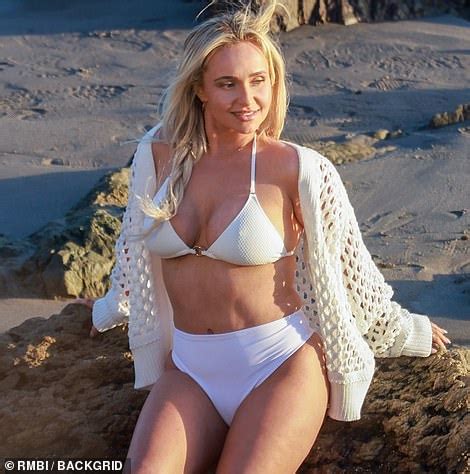 Hayden Panettiere poses in skimpy swimwear during sultry shoot on the