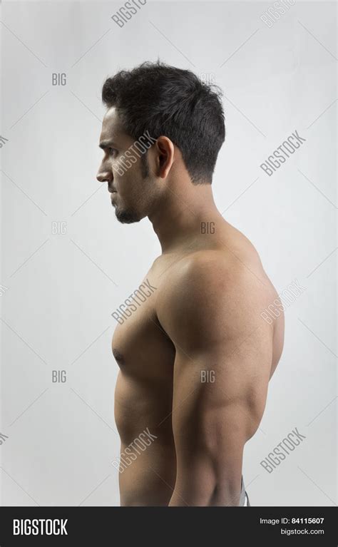 shirtless model side image photo  trial bigstock