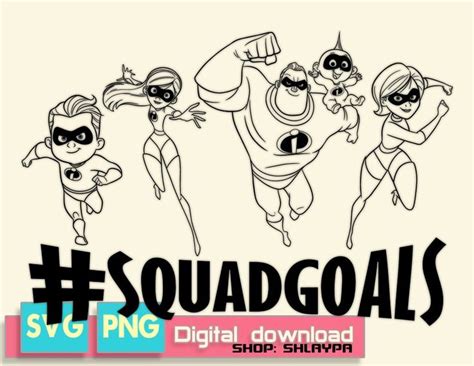 Incredibles svg png squadgoals svg Incredibles printable | Etsy ...