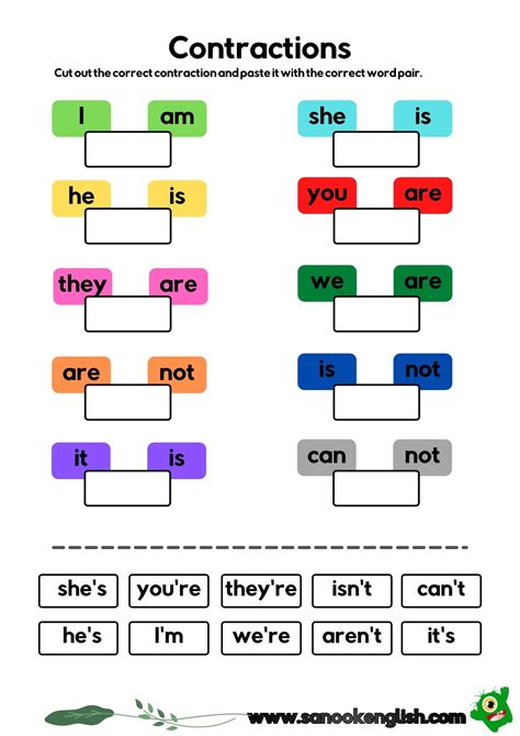 Worksheets On Contractions For Grade 1 at Gwendolyn Samuels blog