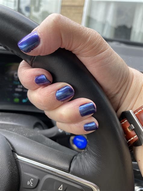 Sally Hansen Miracle Gel “Hyp-Nautical”, a blue duo-chrome. : r/malepolish