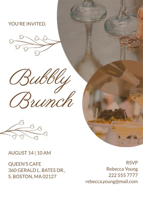 Free Champagne Brunch Invitation Template to Edit Online