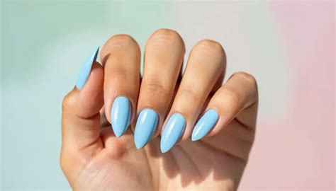 Unha Almond Azul Bebe - 36 Ideias de Unha Azul Bebê Lindas e Fáceis de Fazer em Casa