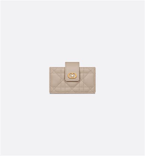 Porte-cartes Jasmine Dior Jolie Cuir d'agneau Cannage beige poudre | DIOR