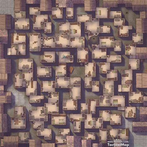 Slum maze [40x40] : battlemaps | Fantasy city map, Dnd world map