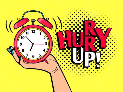 Premium Vector | Hurry up pop art style illustration