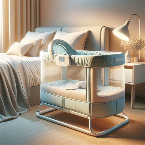 realistic depiction   baby side sleeper   cozy nursery environment