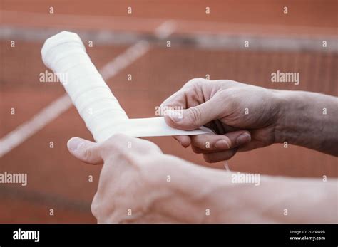 process  replacement grip  tennis racket overgrip close