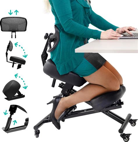 Kneeling Ergonomic Office Chair – Fully Adjustable Desk Chair, Back