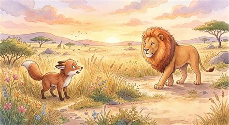 fox   lion  aesops fable  moral