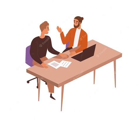 Premium Vector | People talking at workplace. Office workers colleagues