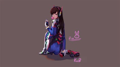 D.Va (Overwatch), ass, video games, gray background, illustration