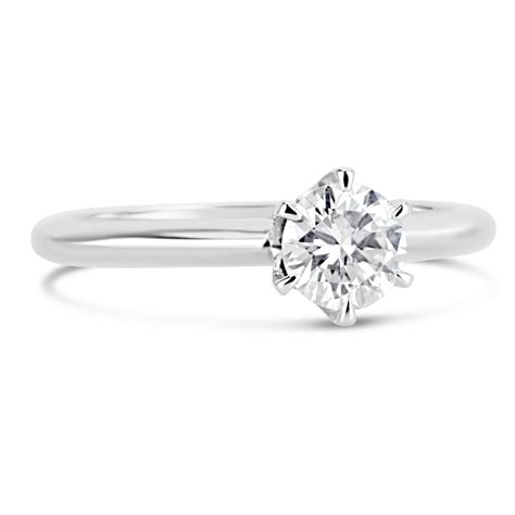 White Gold Six Claw Diamond Ring | Edwards & Davies