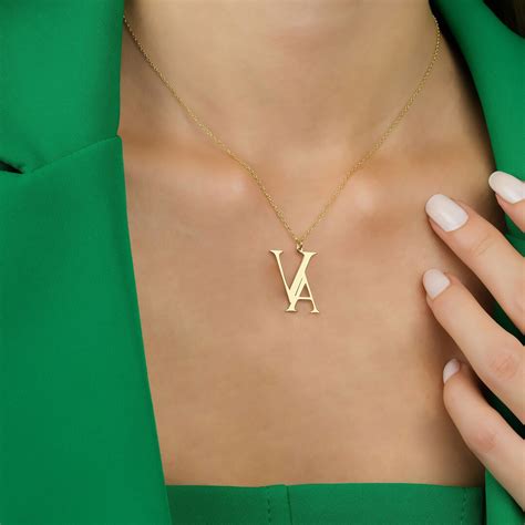 Double Initials Necklace Double Initial Necklace Custom Two - Etsy