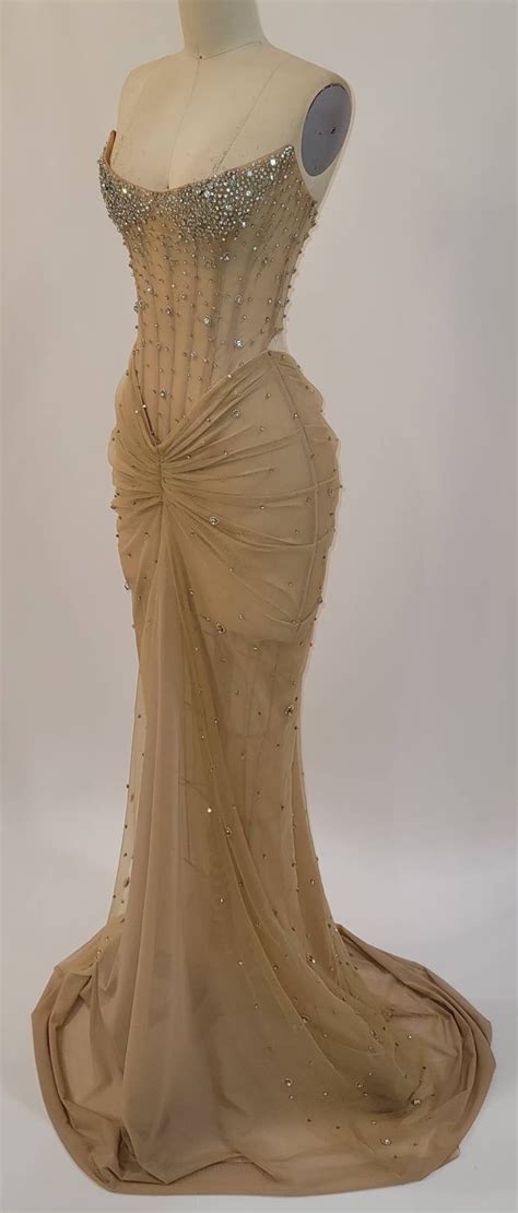 Pre-order Custom Sheer Nude Mesh Diamond Crystal Beaded Hand - Etsy