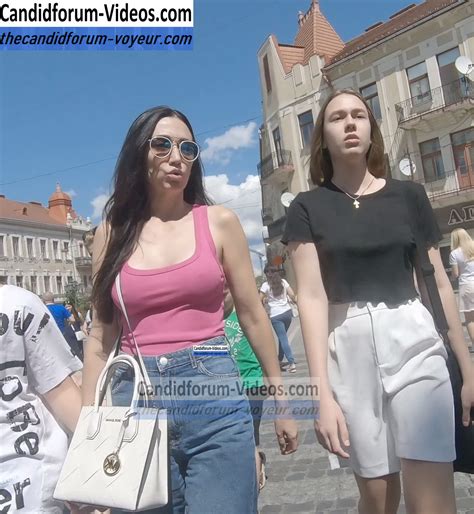 Titty attack — Girl With Bouncing Big Saggy Tits & Mom Braless