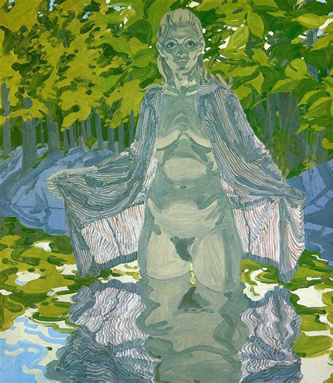 Nude in Striped Robe by Neil Welliver – Artchive