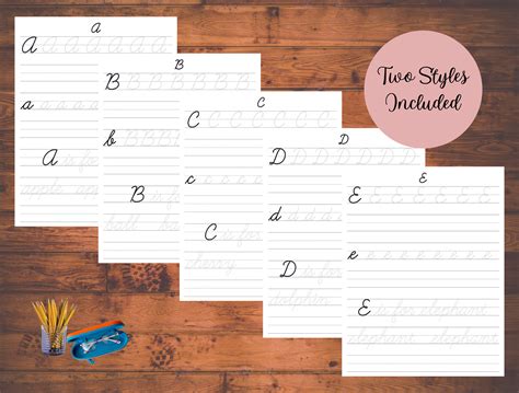 Cursive Alphabet Tracing Worksheets, Instant Download, Letter Tracing ...