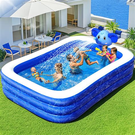 Amazon.com: Extra Large Inflatable Pool with Pump - 130'' x 72'' x 22