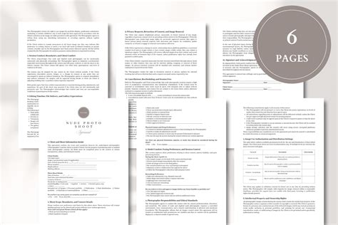 Nude Photo Shoot Agreement Template for Models and Photographers ...