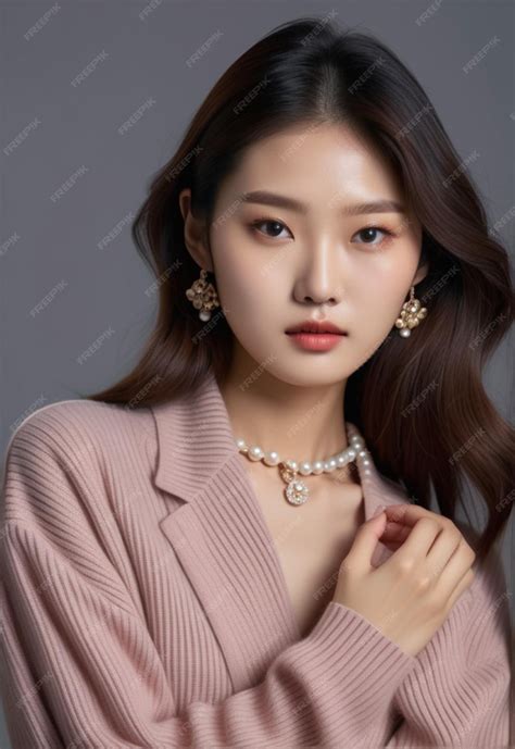 Premium Photo | Young Korean model with trendy fashion