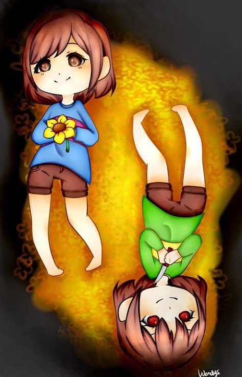 Frisk and Chara Fanart ( i poured so many hours to create this fanart: