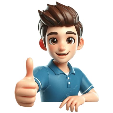 Um Personagem De Desenho Animado De Estudante Do Sexo Masculino Dando
