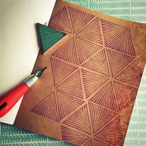 stamping  evening stampcarving staempeltryck