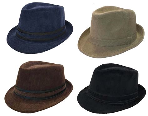 fedora trilby gangster fedora bucket hat mens women corduroy hat cap ebay