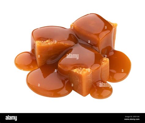 caramel candy  caramel sauce isolated  white background stock