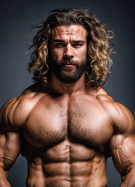Lexica - 30-year-old hairy man with big muscles, he’s a DJ at a party