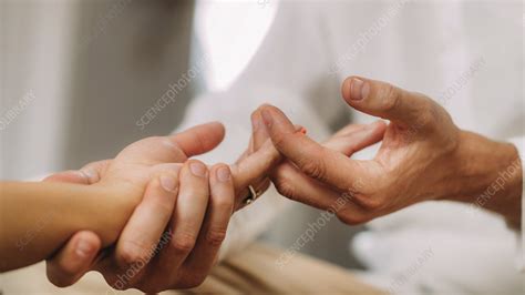 shiatsu hand massage stock image  science photo library