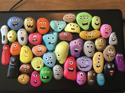 30 Painted Rock Faces Ideas for Kids and Adults - Easy and Not