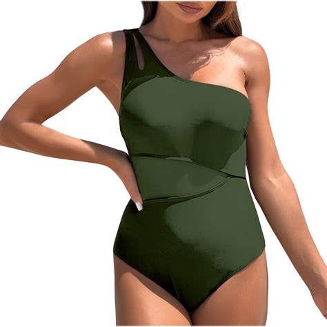 UTSJKR Women's One-Piece Swimsuits Ruched Tummy Control Square Neck