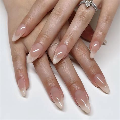 Amazon.com: 24Pcs Medium Long Press on Nails Nude Pink Fake Nails