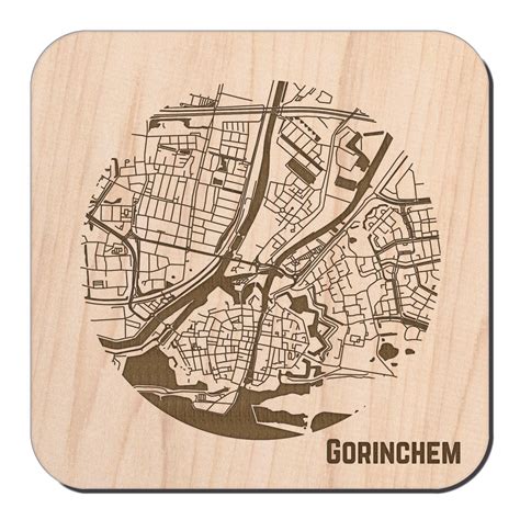 Stadsplattegrond van Gorinchem • Onderzetter Kurk ) • WoodyMaps