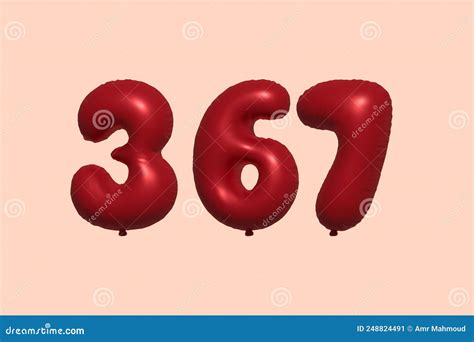 Red Helium Balloon 3D Number 366 Cartoon Vector | CartoonDealer.com ...