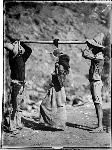 Juanita, a young Tarahumara (Rarámuri) woman, being weighed, Chihuahua