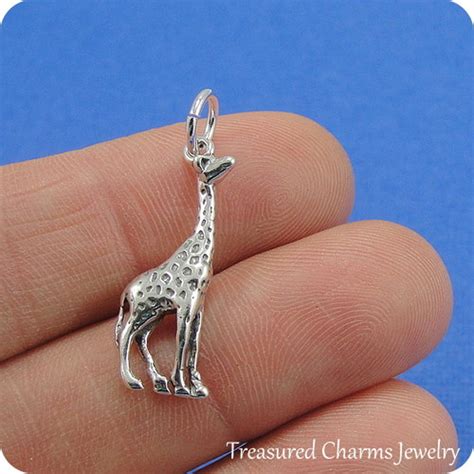 Giraffe Charm Sterling Silver Giraffe Charm for Necklace or | Etsy